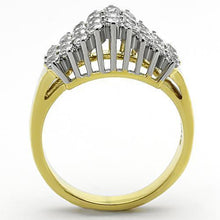 TK1376 - Stainless Steel Ring Two-Tone IP Gold (Ion Plating) Women AAA Grade CZ Clear