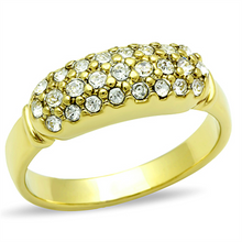 TK1389 - Stainless Steel Ring IP Gold(Ion Plating) Women Top Grade Crystal Clear