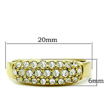 TK1389 - Stainless Steel Ring IP Gold(Ion Plating) Women Top Grade Crystal Clear