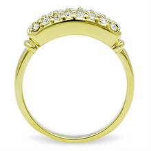 TK1389 - Stainless Steel Ring IP Gold(Ion Plating) Women Top Grade Crystal Clear