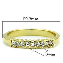 TK1390 - Stainless Steel Ring IP Gold(Ion Plating) Women Top Grade Crystal Clear