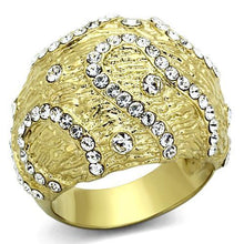 TK1419 - Stainless Steel Ring IP Gold(Ion Plating) Women Top Grade Crystal Clear