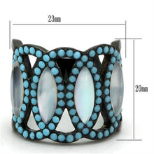 TK1421 - Stainless Steel Ring IP Black(Ion Plating) Women Precious Stone White