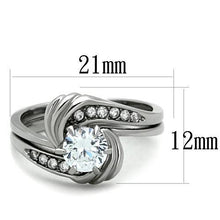 TK1429 - Stainless Steel Ring High polished (no plating) Women AAA Grade CZ Clear