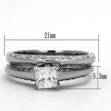 TK1435 - Stainless Steel Ring High polished (no plating) Women AAA Grade CZ Clear