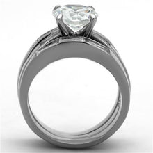 TK1436 - Stainless Steel Ring High polished (no plating) Women AAA Grade CZ Clear