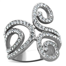 TK1437 - Stainless Steel Ring High polished (no plating) Women Top Grade Crystal Clear