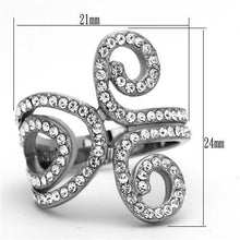 TK1437 - Stainless Steel Ring High polished (no plating) Women Top Grade Crystal Clear