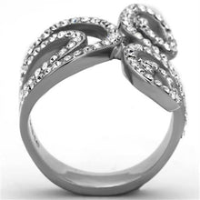 TK1437 - Stainless Steel Ring High polished (no plating) Women Top Grade Crystal Clear