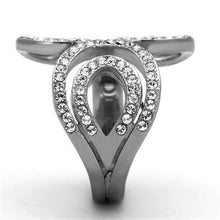 TK1437 - Stainless Steel Ring High polished (no plating) Women Top Grade Crystal Clear