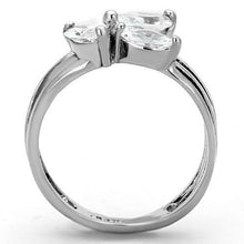 TK1445 - Stainless Steel Ring High polished (no plating) Women AAA Grade CZ Clear