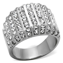 TK1447 - Stainless Steel Ring High polished (no plating) Women Top Grade Crystal Clear
