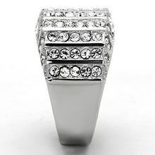 TK1447 - Stainless Steel Ring High polished (no plating) Women Top Grade Crystal Clear