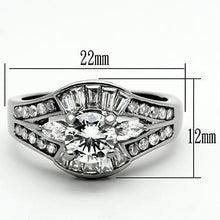 TK1451 - Stainless Steel Ring High polished (no plating) Women AAA Grade CZ Clear