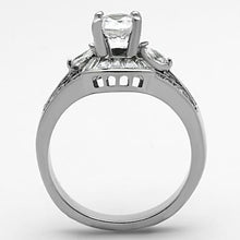 TK1451 - Stainless Steel Ring High polished (no plating) Women AAA Grade CZ Clear