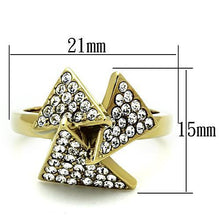 TK1485 - Stainless Steel Ring IP Gold(Ion Plating) Women Top Grade Crystal Clear