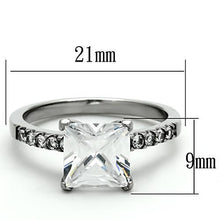 TK1486 - Stainless Steel Ring High polished (no plating) Women AAA Grade CZ Clear
