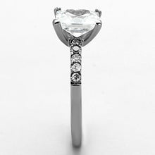 TK1486 - Stainless Steel Ring High polished (no plating) Women AAA Grade CZ Clear
