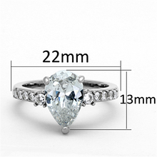 TK1493 - Stainless Steel Ring High polished (no plating) Women AAA Grade CZ Clear