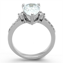 TK1493 - Stainless Steel Ring High polished (no plating) Women AAA Grade CZ Clear