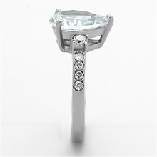 TK1493 - Stainless Steel Ring High polished (no plating) Women AAA Grade CZ Clear