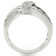 TK1494 - Stainless Steel Ring High polished (no plating) Women AAA Grade CZ Jet