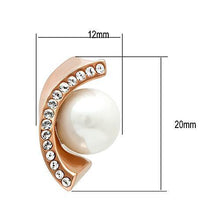 TK1510 - Stainless Steel Earrings IP Rose Gold(Ion Plating) Women Synthetic White