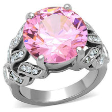 TK1512 - Stainless Steel Ring High polished (no plating) Women AAA Grade CZ Rose