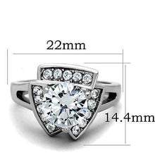 TK1528 - Stainless Steel Ring High polished (no plating) Women AAA Grade CZ Clear