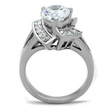 TK1528 - Stainless Steel Ring High polished (no plating) Women AAA Grade CZ Clear