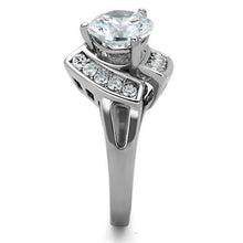 TK1528 - Stainless Steel Ring High polished (no plating) Women AAA Grade CZ Clear