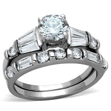 TK1535 - Stainless Steel Ring High polished (no plating) Women AAA Grade CZ Clear