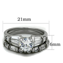 TK1535 - Stainless Steel Ring High polished (no plating) Women AAA Grade CZ Clear