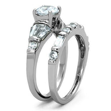 TK1535 - Stainless Steel Ring High polished (no plating) Women AAA Grade CZ Clear