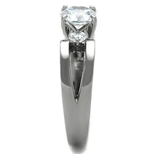 TK1537 - Stainless Steel Ring High polished (no plating) Women AAA Grade CZ Clear