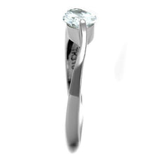 TK1542 - Stainless Steel Ring High polished (no plating) Women AAA Grade CZ Clear