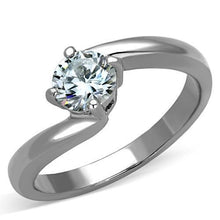 TK1543 - Stainless Steel Ring High polished (no plating) Women AAA Grade CZ Clear