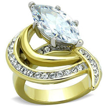 TK1546 - Stainless Steel Ring Two-Tone IP Gold (Ion Plating) Women AAA Grade CZ Clear