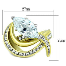 TK1546 - Stainless Steel Ring Two-Tone IP Gold (Ion Plating) Women AAA Grade CZ Clear