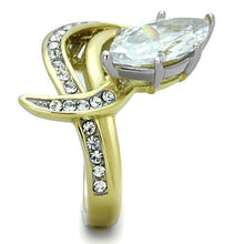 TK1546 - Stainless Steel Ring Two-Tone IP Gold (Ion Plating) Women AAA Grade CZ Clear