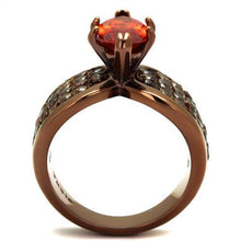 TK1548LC - Stainless Steel Ring IP Coffee light Women AAA Grade CZ Orange