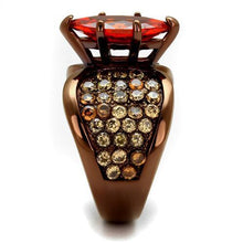 TK1548LC - Stainless Steel Ring IP Coffee light Women AAA Grade CZ Orange