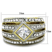 TK1551 - Stainless Steel Ring Two-Tone IP Gold (Ion Plating) Women AAA Grade CZ Clear