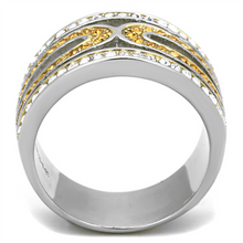 TK1555 - Stainless Steel Ring Two-Tone IP Gold (Ion Plating) Women Top Grade Crystal Topaz