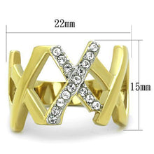 TK1560 - Stainless Steel Ring Two-Tone IP Gold (Ion Plating) Women Top Grade Crystal Clear