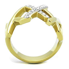 TK1560 - Stainless Steel Ring Two-Tone IP Gold (Ion Plating) Women Top Grade Crystal Clear
