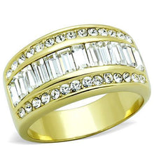 TK1561 - Stainless Steel Ring IP Gold(Ion Plating) Women Top Grade Crystal Clear