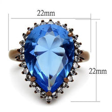 TK1564LC - Stainless Steel Ring IP Coffee light Women Top Grade Crystal Light Sapphire