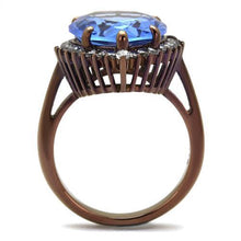 TK1564LC - Stainless Steel Ring IP Coffee light Women Top Grade Crystal Light Sapphire