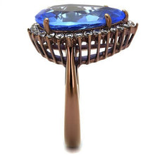TK1564LC - Stainless Steel Ring IP Coffee light Women Top Grade Crystal Light Sapphire